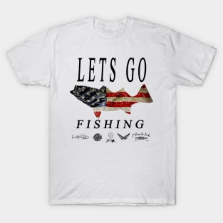 Lets go fishing American flag style T-Shirt